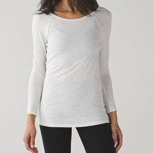 Lululemon Physically Fit Long Sleeve Tee - 8 Heathered White
